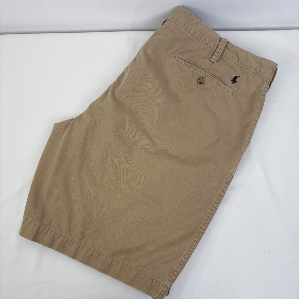 Polo Ralph Lauren Mens Classic Fit Chino Shorts Tan Khaki Cotton Twill Size 44